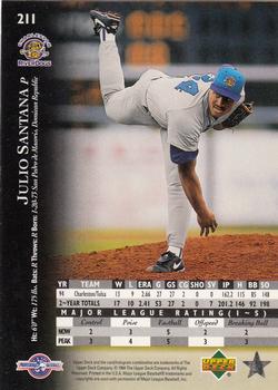 1995 Upper Deck Minor League #211 Julio Santana Back