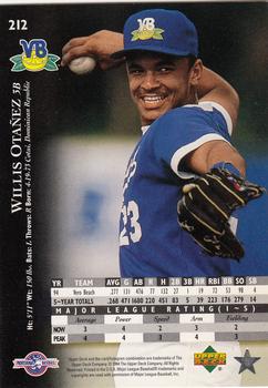 1995 Upper Deck Minor League #212 Willis Otanez Back