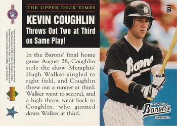1995 Upper Deck Minor League #105 Kevin Coughlin Back