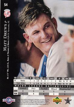 1995 Upper Deck Minor League #54 Matt Drews Back
