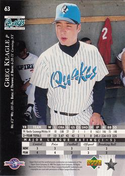 1995 Upper Deck Minor League #63 Greg Keagle Back