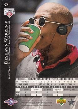 1995 Upper Deck Minor League #92 DeShawn Warren Back