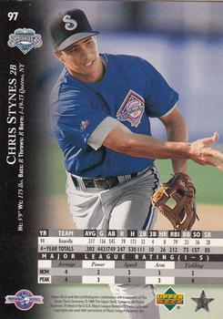 1995 Upper Deck Minor League #97 Chris Stynes Back