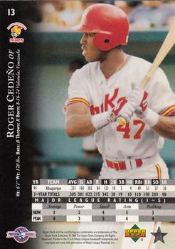 1995 Upper Deck Minor League - Future Stock #13 Roger Cedeno Back