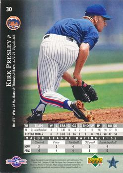 1995 Upper Deck Minor League - Future Stock #30 Kirk Presley Back
