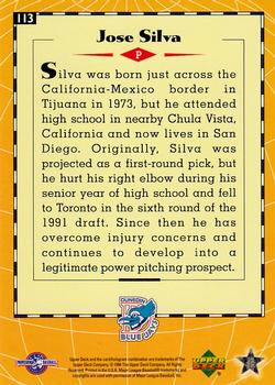 1995 Upper Deck Minor League - Future Stock #113 Jose Silva Back