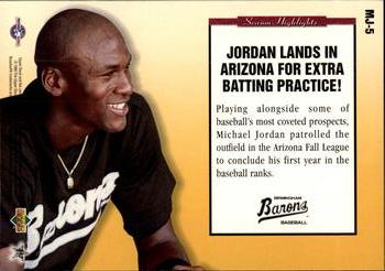 1995 Upper Deck Minor League - Michael Jordan Jumbos #MJ-5 Michael Jordan Back
