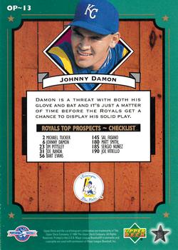 1995 Upper Deck Minor League - Organizational Profiles #OP~13 Johnny Damon Back