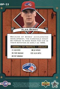 1995 Upper Deck Minor League - Organizational Profiles #OP~23 Alan Benes Back