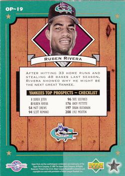 1995 Upper Deck Minor League - Organizational Profiles #OP~19 Ruben Rivera Back