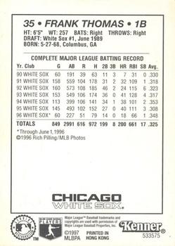 1997 Kenner Starting Lineup Cards #533575 Frank Thomas Back