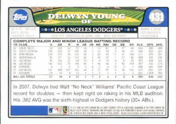 2008 Topps #431 Delwyn Young Back