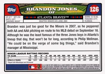 2008 Topps #126 Brandon Jones Back