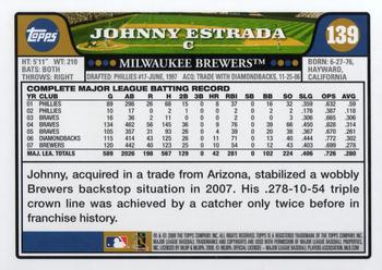 2008 Topps #139 Johnny Estrada Back