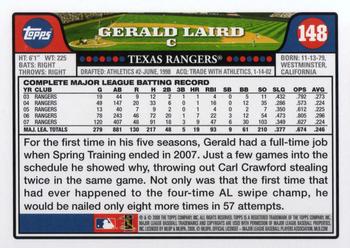2008 Topps #148 Gerald Laird Back