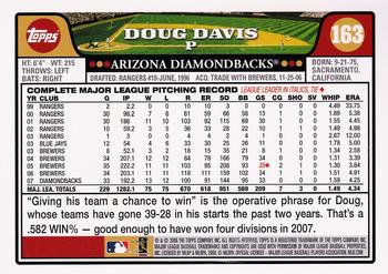 2008 Topps #163 Doug Davis Back