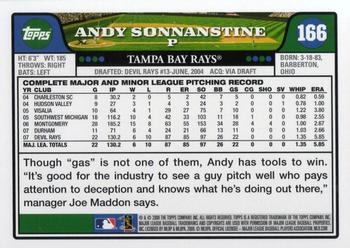 2008 Topps #166 Andy Sonnanstine Back