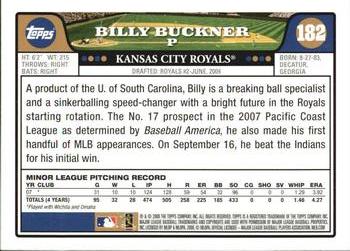 2008 Topps #182 Billy Buckner Back