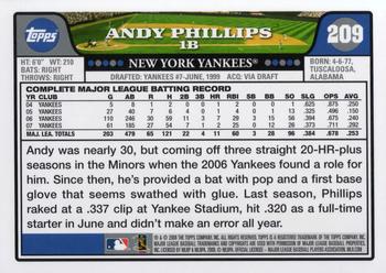 2008 Topps #209 Andy Phillips Back
