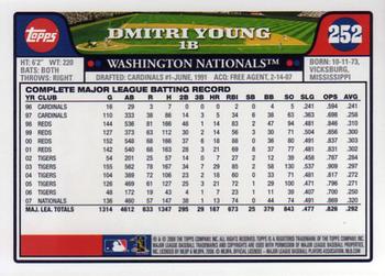 2008 Topps #252 Dmitri Young Back