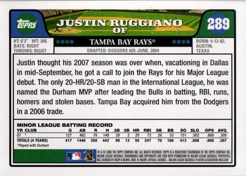 2008 Topps #289 Justin Ruggiano Back