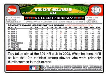 2008 Topps #390 Troy Glaus Back