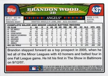 2008 Topps #437 Brandon Wood Back