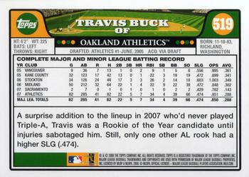 2008 Topps #519 Travis Buck Back