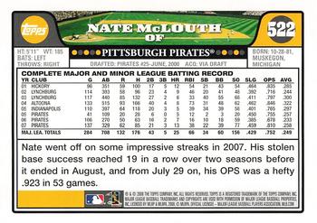 2008 Topps #522 Nate McLouth Back