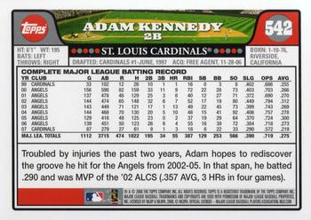 2008 Topps #542 Adam Kennedy Back