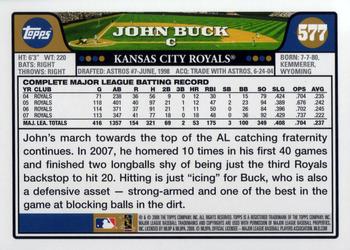 2008 Topps #577 John Buck Back