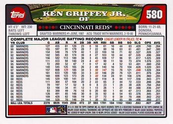 2008 Topps #580 Ken Griffey Jr. Back