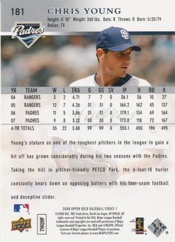 2008 Upper Deck #181 Chris Young Back