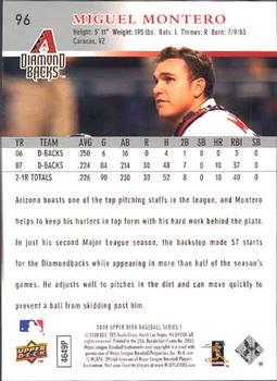 2008 Upper Deck #96 Miguel Montero Back