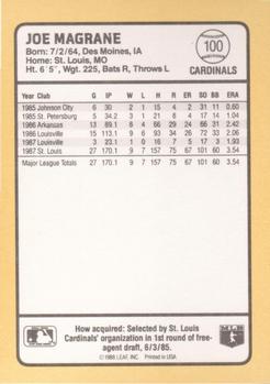 1988 Donruss Baseball's Best #100 Joe Magrane Back