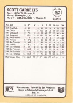 1988 Donruss Baseball's Best #162 Scott Garrelts Back
