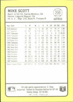 1988 Donruss Baseball's Best #206 Mike Scott Back