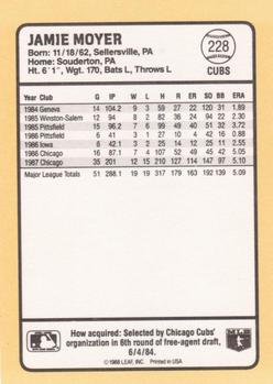 1988 Donruss Baseball's Best #228 Jamie Moyer Back