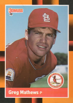 1988 Donruss Baseball's Best #324 Greg Mathews Front