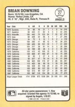 1988 Donruss Baseball's Best #27 Brian Downing Back
