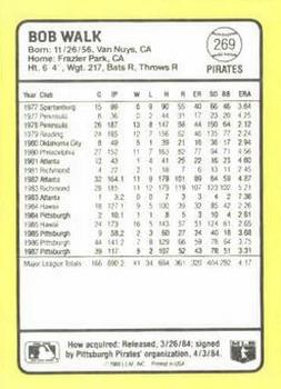 1988 Donruss Baseball's Best #269 Bob Walk Back