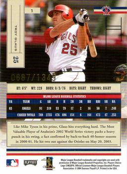 2004 Playoff Absolute Memorabilia #1 Troy Glaus Back