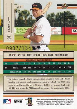 2004 Playoff Absolute Memorabilia #31 Javy Lopez Back
