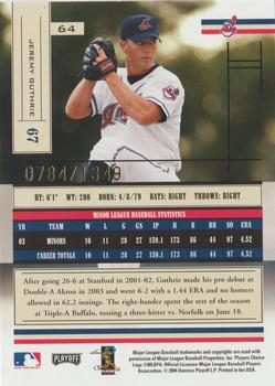 2004 Playoff Absolute Memorabilia #64 Jeremy Guthrie Back