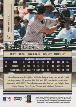 2004 Playoff Absolute Memorabilia #67 Todd Helton Back