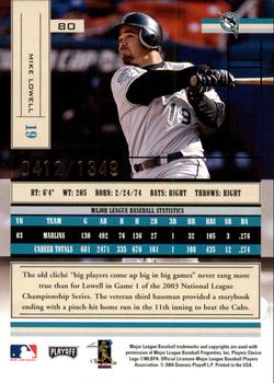2004 Playoff Absolute Memorabilia #80 Mike Lowell Back