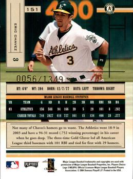 2004 Playoff Absolute Memorabilia #151 Eric Chavez Back