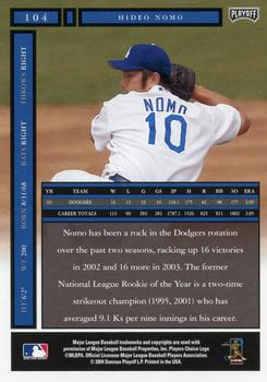 2004 Playoff Honors #104 Hideo Nomo Back