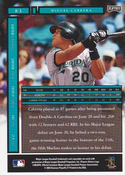 2004 Playoff Honors #83 Miguel Cabrera Back
