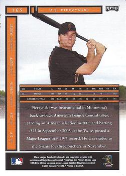 2004 Playoff Honors #165 A.J. Pierzynski Back